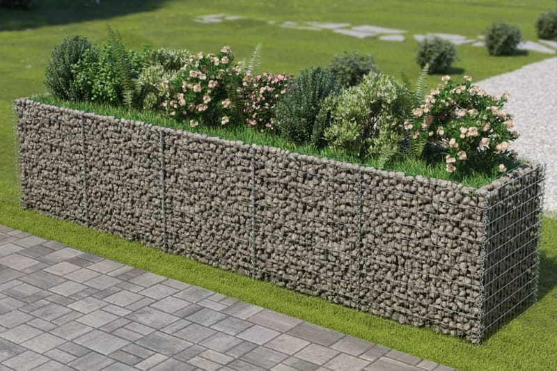 Gabion høybed galvanisert stål 450x90x100 cm - Hus & oppussing - Innsynsbeskyttelse & innhegning - Mur - Gabion