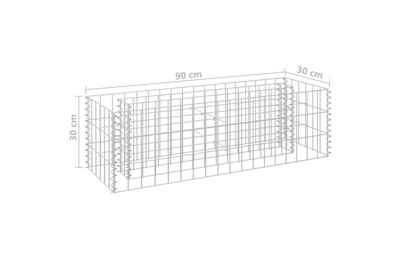 Gabion høybed galvanisert stål 90x30x30 cm - Hus & oppussing - Innsynsbeskyttelse & innhegning - Mur - Gabion