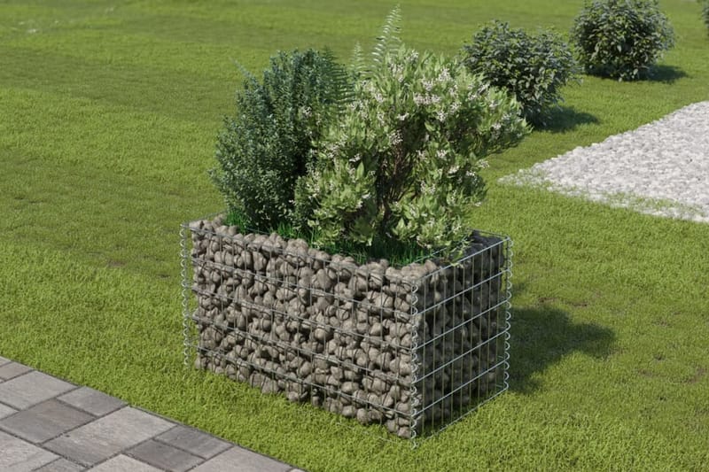 Gabion høybed galvanisert stål 90x50x50 cm - Hus & oppussing - Innsynsbeskyttelse & innhegning - Mur - Gabion