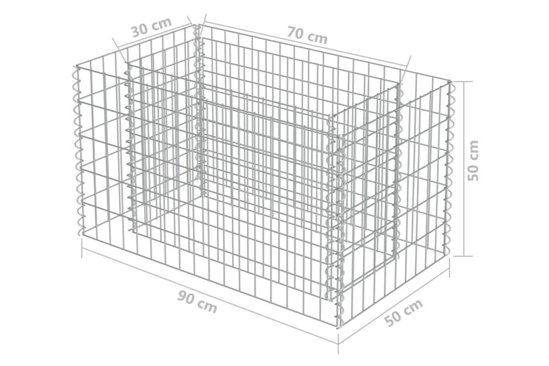 Gabion høybed galvanisert stål 90x50x50 cm - Hus & oppussing - Innsynsbeskyttelse & innhegning - Mur - Gabion