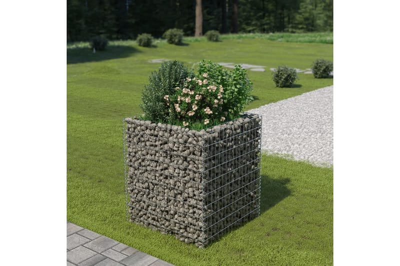 Gabion høybed galvanisert stål 90x90x100 cm - Hus & oppussing - Innsynsbeskyttelse & innhegning - Mur - Gabion