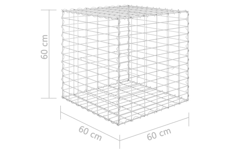 Gabion høybed kubeformet ståltråd 60x60x60 cm - Hus & oppussing - Innsynsbeskyttelse & innhegning - Mur - Gabion