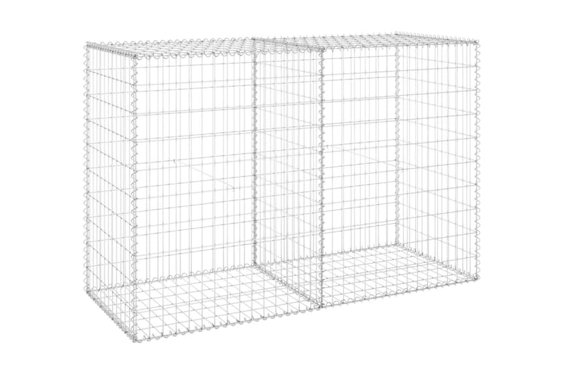 Gabion med dekker galvanisert stål 150x60x100 cm - Silver - Hus & oppussing - Innsynsbeskyttelse & innhegning - Mur - Gabion