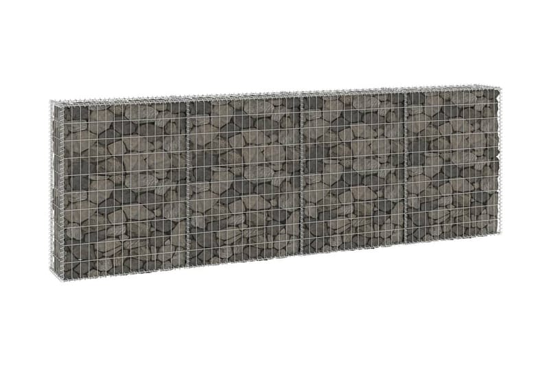 Gabion med dekker galvanisert stål 300x30x100 cm - Silver - Hus & oppussing - Innsynsbeskyttelse & innhegning - Mur - Gabion