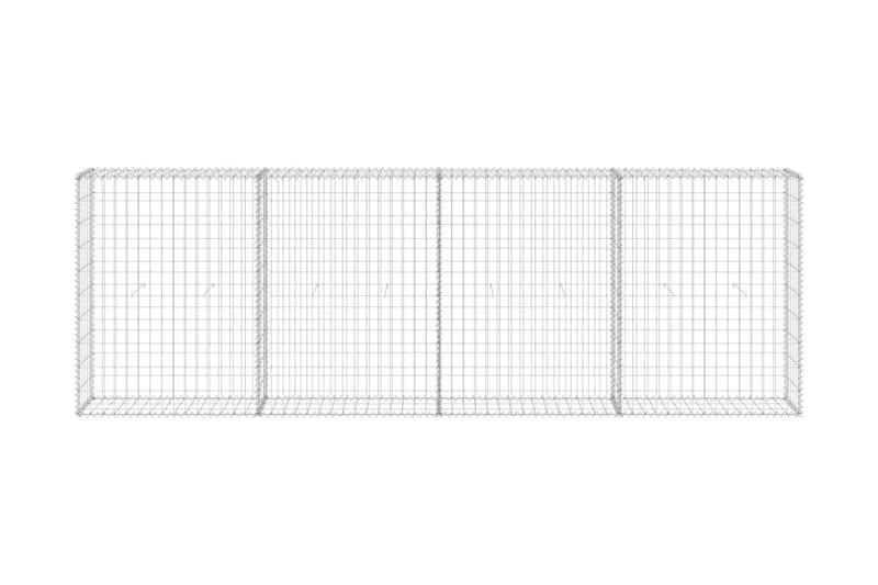 Gabion med dekker galvanisert stål 300x30x100 cm - Silver - Hus & oppussing - Innsynsbeskyttelse & innhegning - Mur - Gabion