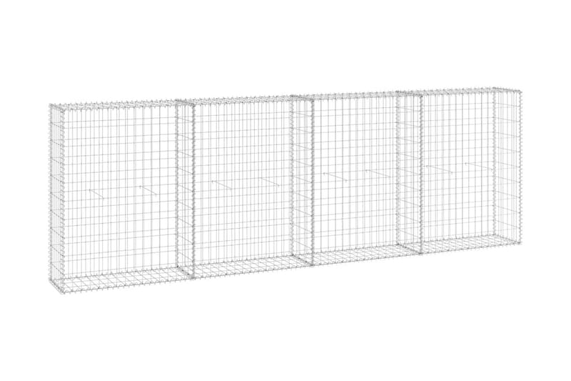 Gabion med dekker galvanisert stål 300x30x100 cm - Silver - Hus & oppussing - Innsynsbeskyttelse & innhegning - Mur - Gabion