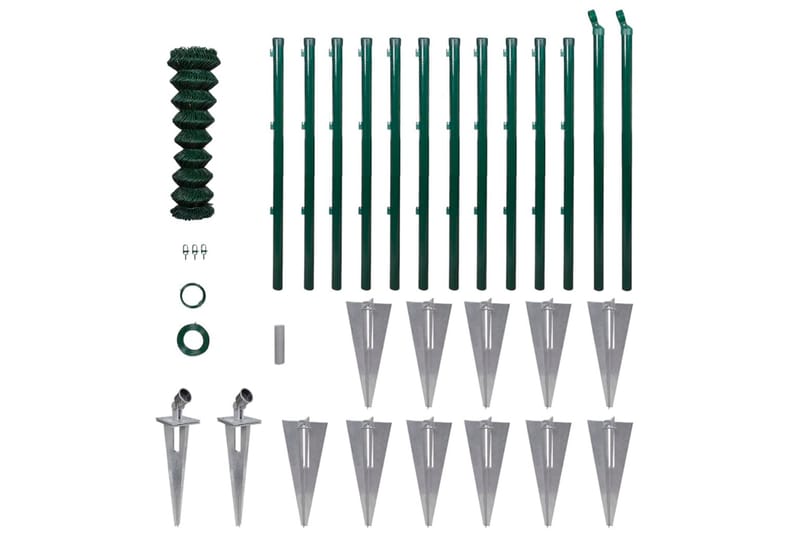 Kjedegjerde med stolpepigger galvanisert stål 1,0x25 m - Hus & oppussing - Innsynsbeskyttelse & innhegning - Nettinggjerde - Hagegjerde & panelgjerde