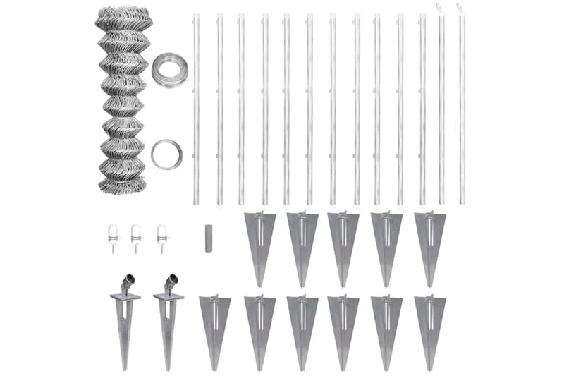 Kjedegjerde med stolpepigger galvanisert stål 25x1,25 m - Hus & oppussing - Innsynsbeskyttelse & innhegning - Nettinggjerde - Hagegjerde & panelgjerde