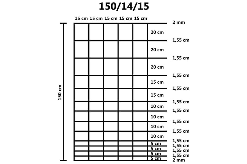 Hagegjerde galvanisert stål 50 m 150 cm sølv - Silver - Hus & oppussing - Innsynsbeskyttelse & innhegning - Nettinggjerde