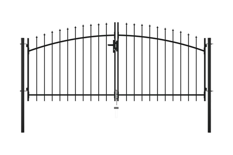 Dobbel hageport med spydhoder 300x150 cm - Hus & oppussing - Innsynsbeskyttelse & innhegning - Port - Grind utendørs