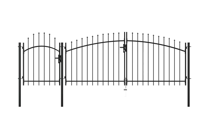 Hagegjerde stål 1,5x4 m svart - Smijernsport & jernport - Grind utendørs