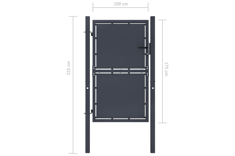 Hageport stål 100x175 cm antrasitt - Hus & oppussing - Innsynsbeskyttelse & innhegning - Port - Grind utendørs