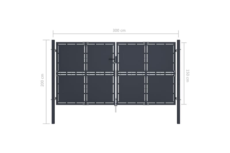 Hageport stål 300x150 cm antrasitt - Hus & oppussing - Innsynsbeskyttelse & innhegning - Port - Grind utendørs