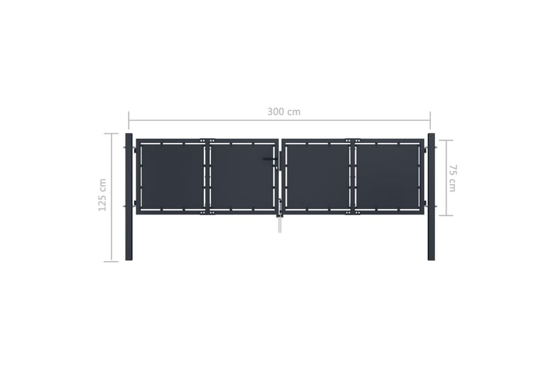 Hageport stål 300x75 cm antrasitt - Hus & oppussing - Innsynsbeskyttelse & innhegning - Port - Grind utendørs