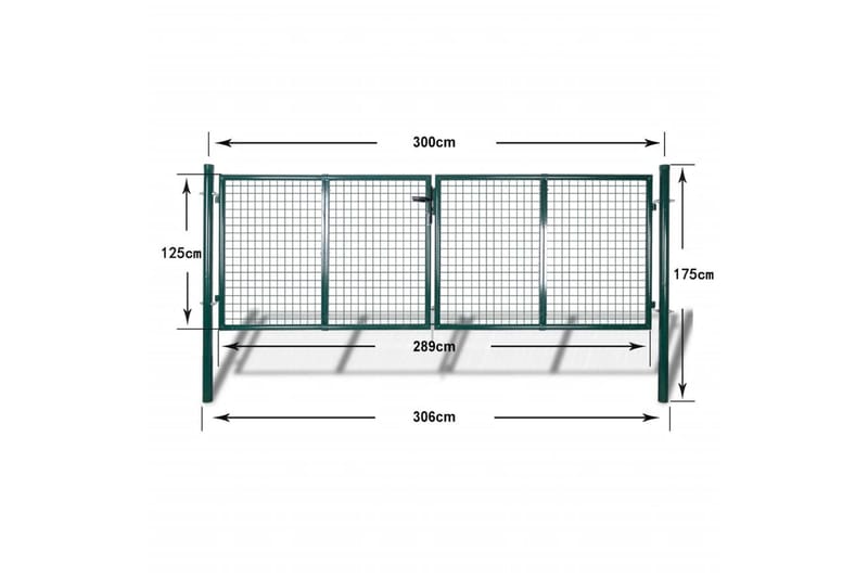 Hageport stål 306x175 cm grønn - Hus & oppussing - Innsynsbeskyttelse & innhegning - Port - Grind utendørs