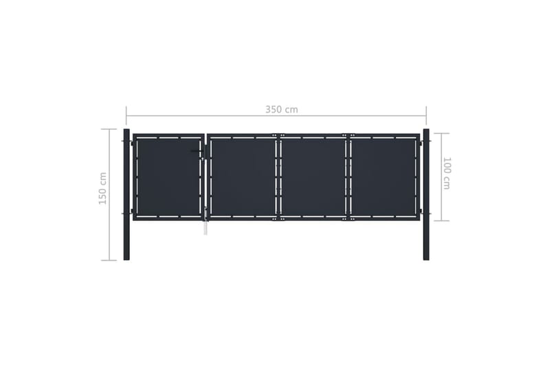 Hageport stål 350x100 cm antrasitt - Hus & oppussing - Innsynsbeskyttelse & innhegning - Port - Grind utendørs