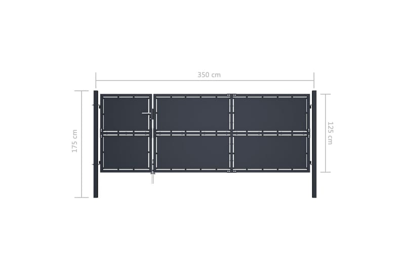 Hageport stål 350x125 cm antrasitt - Hus & oppussing - Innsynsbeskyttelse & innhegning - Port - Grind utendørs