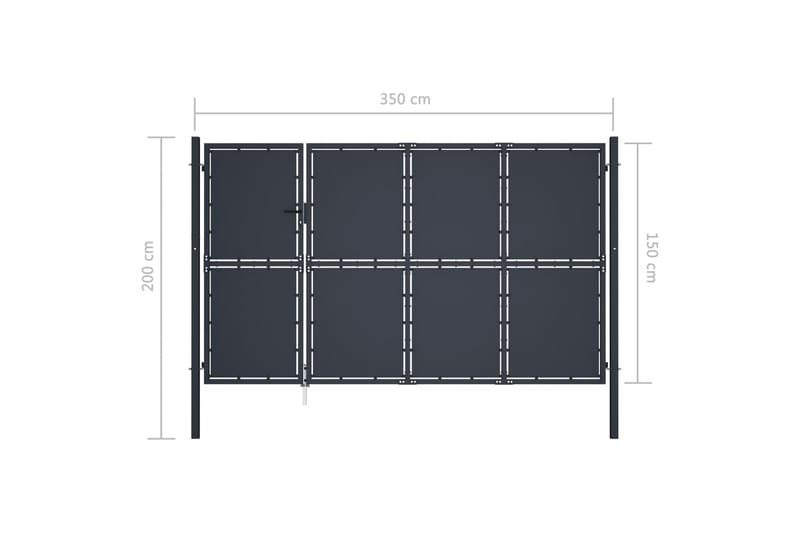 Hageport stål 350x150 cm antrasitt - Hus & oppussing - Innsynsbeskyttelse & innhegning - Port - Grind utendørs