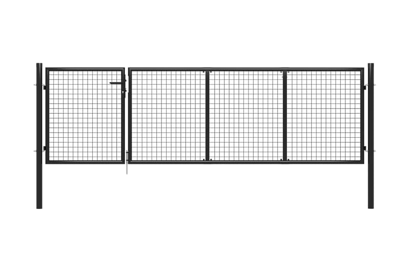 Hageport stål 350x75 cm antrasitt - Grå - Hus & oppussing - Innsynsbeskyttelse & innhegning - Port - Grind utendørs