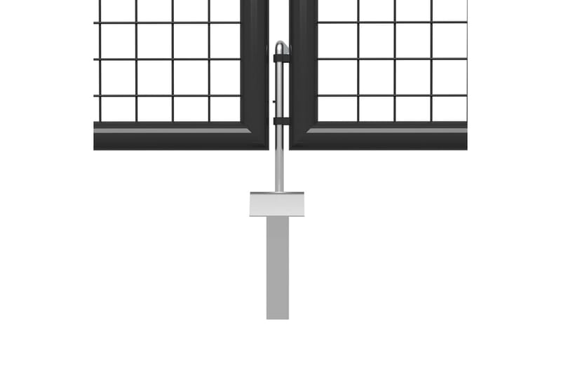 Hageport stål 350x75 cm antrasitt - Grå - Hus & oppussing - Innsynsbeskyttelse & innhegning - Port - Grind utendørs