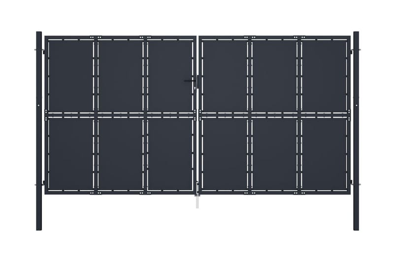 Hageport stål 400x175 cm antrasitt - Hus & oppussing - Innsynsbeskyttelse & innhegning - Port - Grind utendørs