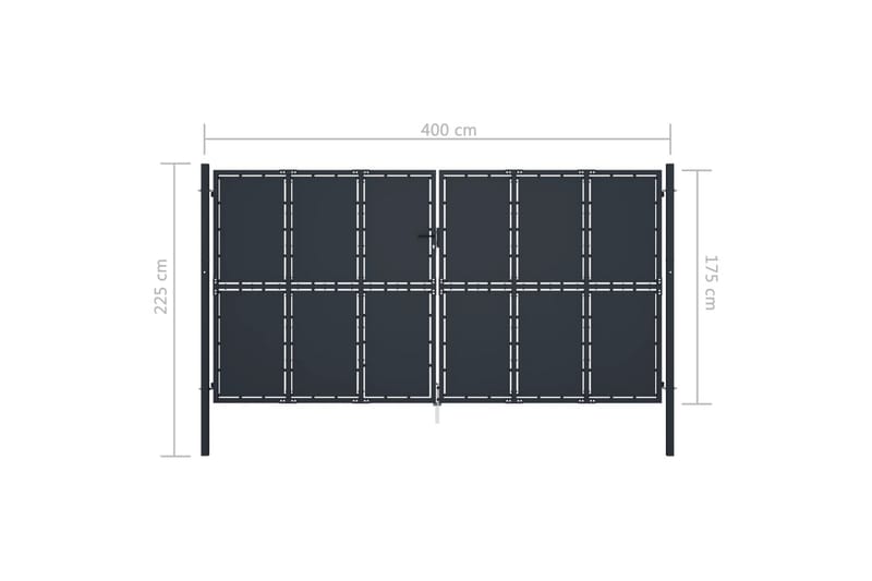 Hageport stål 400x175 cm antrasitt - Hus & oppussing - Innsynsbeskyttelse & innhegning - Port - Grind utendørs