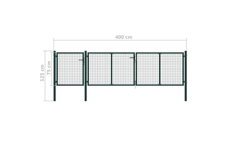 Hageport stål 400x75 cm grønn - grønn - Hus & oppussing - Innsynsbeskyttelse & innhegning - Port - Grind utendørs