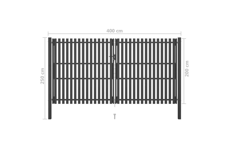 Hageport stål 4x2,5 m antrasitt - Antrasittgrå - Hus & oppussing - Innsynsbeskyttelse & innhegning - Port - Grind utendørs