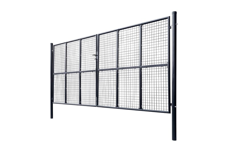 Hageport netting galvanisert stål 400x175 cm grå - Smijernsport & jernport - Grind utendørs