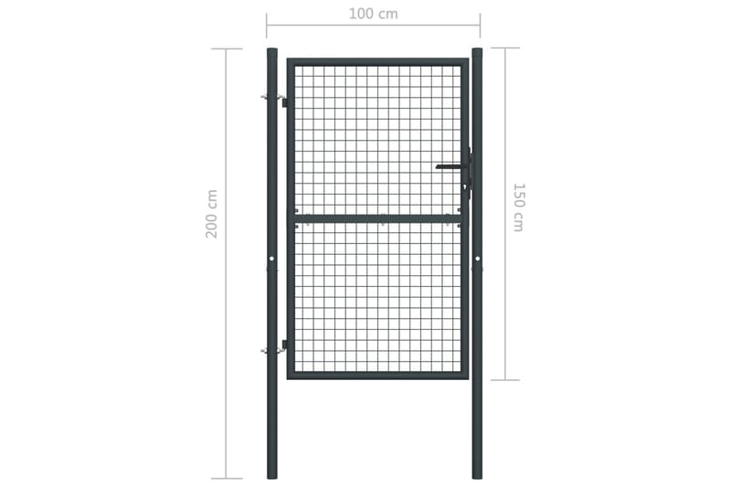 Hageport netting galvanisert stål 100x200 cm grå - Hus & oppussing - Innsynsbeskyttelse & innhegning - Port - Smijernsport & jernport