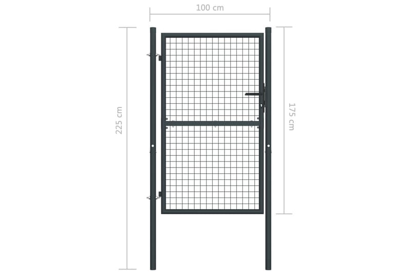 Hageport netting galvanisert stål 100x225 cm grå - Hus & oppussing - Innsynsbeskyttelse & innhegning - Port - Smijernsport & jernport