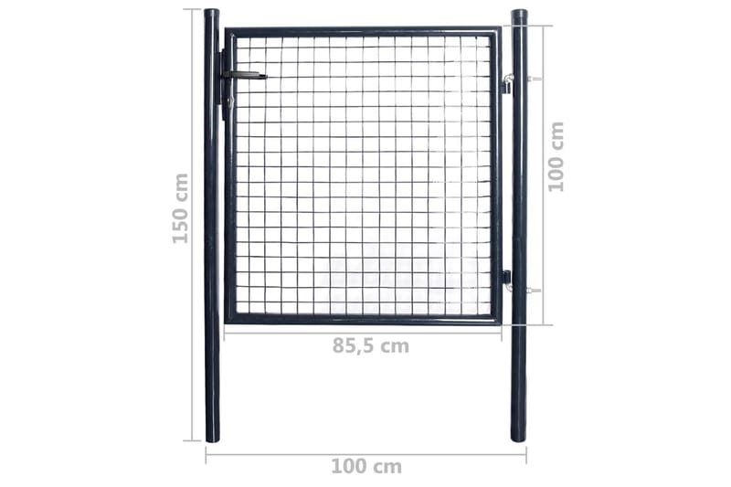 Hageport netting galvanisert stål 85,5x100 cm grå - Hus & oppussing - Innsynsbeskyttelse & innhegning - Port - Smijernsport & jernport