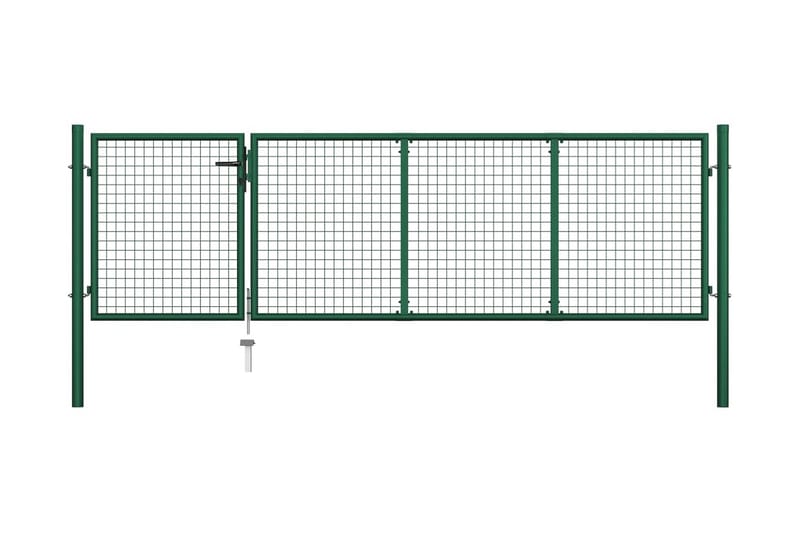 Hageport stål 350x100 cm grønn - grönn - Smijernsport & jernport - Grind utendørs