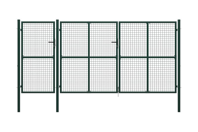 Hageport stål 400x150 cm grønn - grønn - Hus & oppussing - Innsynsbeskyttelse & innhegning - Port - Smijernsport & jernport