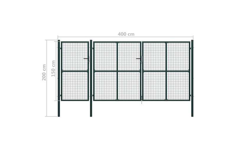 Hageport stål 400x150 cm grønn - grønn - Hus & oppussing - Innsynsbeskyttelse & innhegning - Port - Smijernsport & jernport