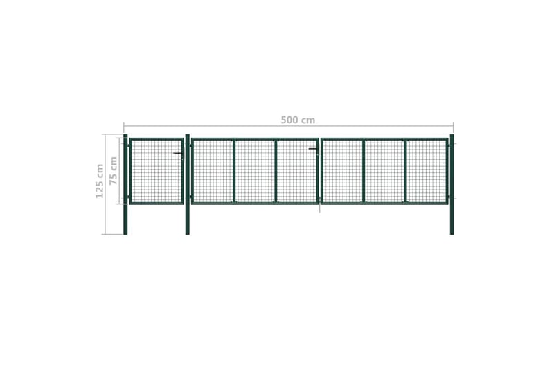 Hageport stål 500x75 cm grønn - grønn - Hus & oppussing - Innsynsbeskyttelse & innhegning - Port - Smijernsport & jernport