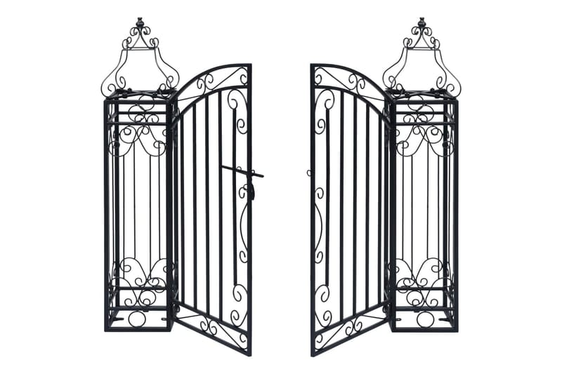 Dekorativ hageport smijern 122x20,5x100 cm - Svart - Hus & oppussing - Innsynsbeskyttelse & innhegning - Port - Tregrind