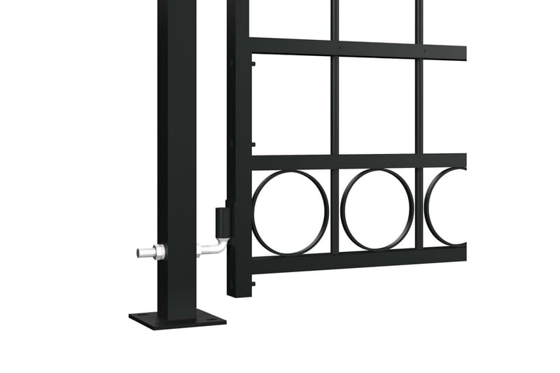 Inngangsport med buet topp og 2 stolper 100x200 cm svart - Hus & oppussing - Innsynsbeskyttelse & innhegning - Port - Tregrind