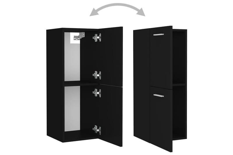 Baderomsmøbelsett svart sponplate - Svart - Hus & oppussing - Kjøkken & bad - Baderom - Baderomsmøbler & baderomsinnredning - Komplette møbelpakker