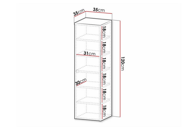 Glenndale Vegghengt Skap 35x35 cm - Grå - Hus & oppussing - Kjøkken & bad - Baderom - Baderomsmøbler & baderomsinnredning - Baderomsskap