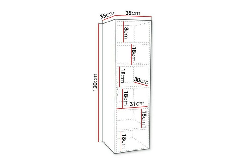 Glenndale Vegghengt Skap 35x35 cm - Grå - Hus & oppussing - Kjøkken & bad - Baderom - Baderomsmøbler & baderomsinnredning - Baderomsskap