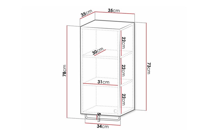 Glenndale Vegghengt Skap 35x35 cm - Hvid - Hus & oppussing - Kjøkken & bad - Baderom - Baderomsmøbler & baderomsinnredning - Baderomsskap