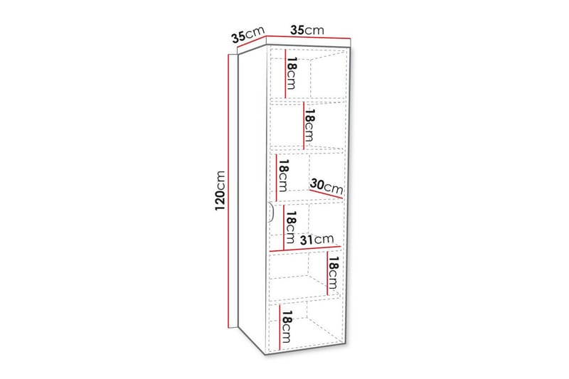 Glenndale Vegghengt Skap 35x35 cm - Hvid - Hus & oppussing - Kjøkken & bad - Baderom - Baderomsmøbler & baderomsinnredning - Baderomsskap