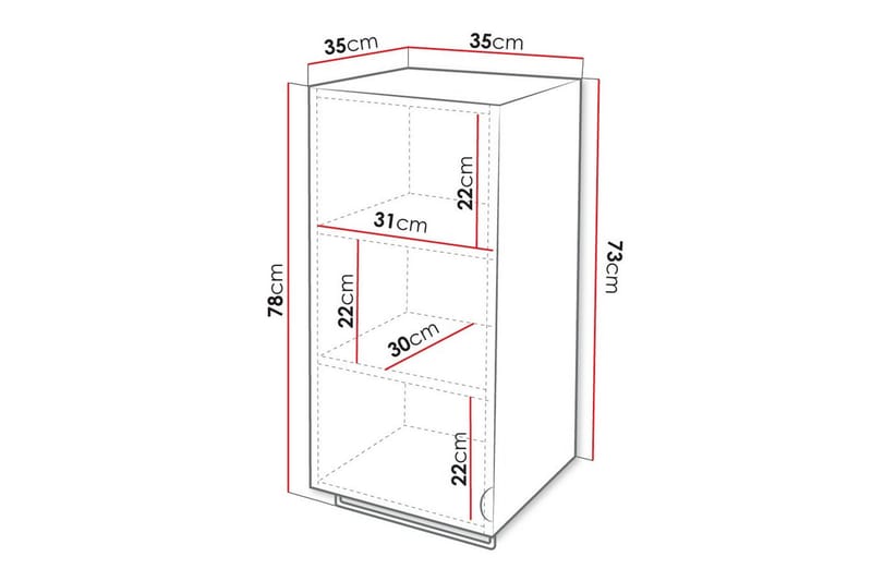 Glenndale Vegghengt Skap 35x35 cm - Hvid - Hus & oppussing - Kjøkken & bad - Baderom - Baderomsmøbler & baderomsinnredning - Baderomsskap