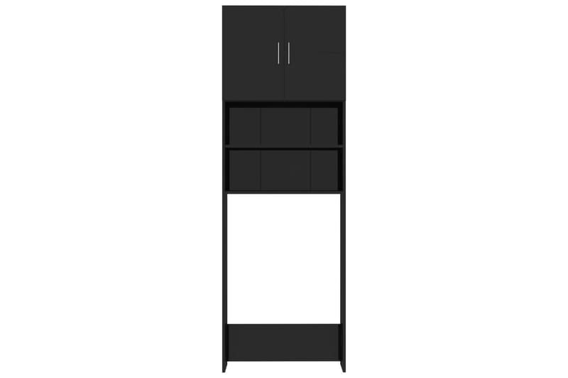 Vaskemaskinskap høyglans svart 64x25,5x190 cm sponplate - Hvit - Hus & oppussing - Kjøkken & bad - Baderom - Baderomsmøbler & baderomsinnredning - Baderomsskap