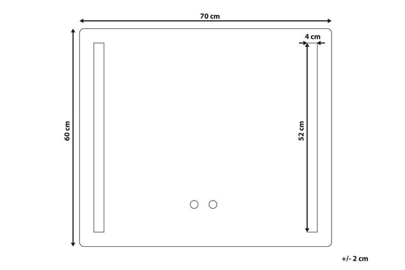 Kendram Speil LED 60x70 cm - Transparent - Hus & oppussing - Kjøkken & bad - Baderom - Baderomsmøbler & baderomsinnredning - Baderomsspeil