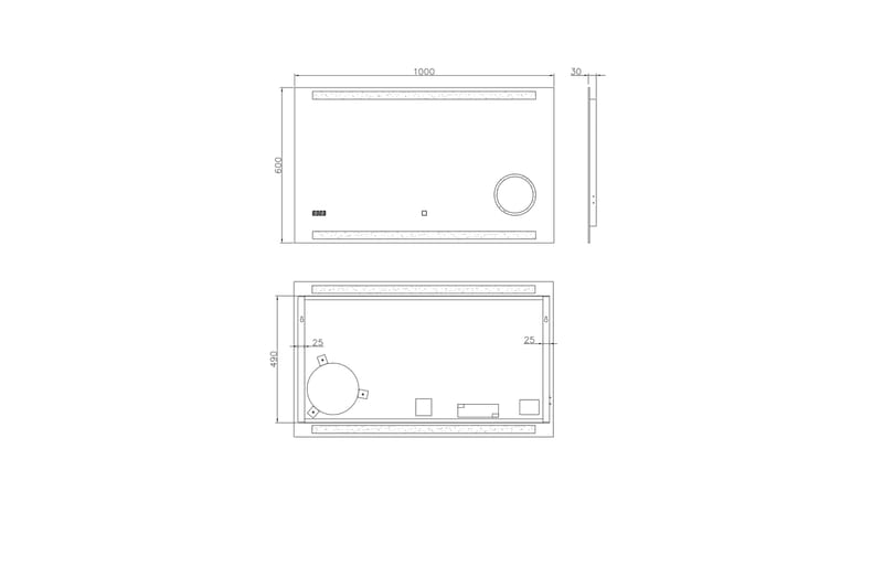 Kolerud Speil 100x60 cm - Sølv - Hus & oppussing - Kjøkken & bad - Baderom - Baderomsmøbler & baderomsinnredning - Baderomsspeil