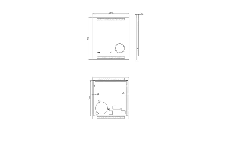 Kolerud Speil 60x70 cm - Sølv - Hus & oppussing - Kjøkken & bad - Baderom - Baderomsmøbler & baderomsinnredning - Baderomsspeil