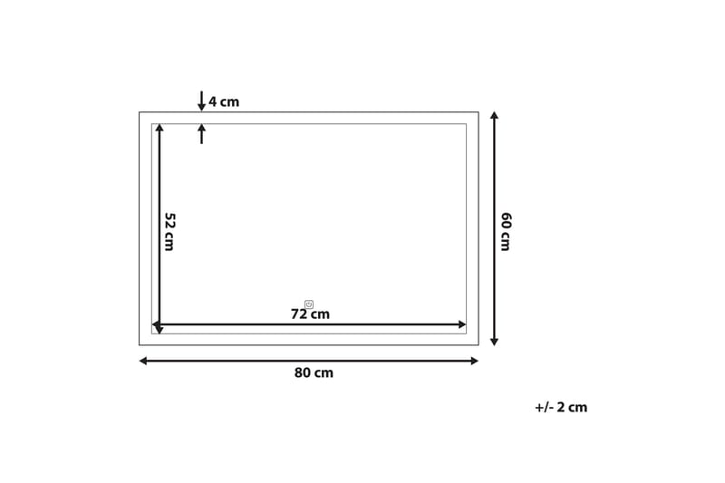 Shubrick Speil LED 60x80 cm - Sølv - Hus & oppussing - Kjøkken & bad - Baderom - Baderomsmøbler & baderomsinnredning - Baderomsspeil