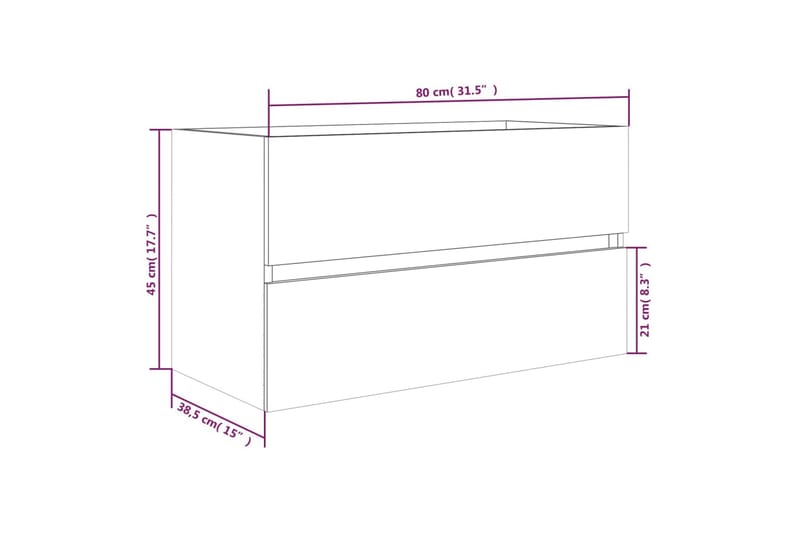 beBasic Servantskap grå sonoma 80x38,5x45 cm konstruert tre - GrÃ¥ - Hus & oppussing - Kjøkken & bad - Baderom - Baderomsmøbler & baderomsinnredning - Servantskap & kommode